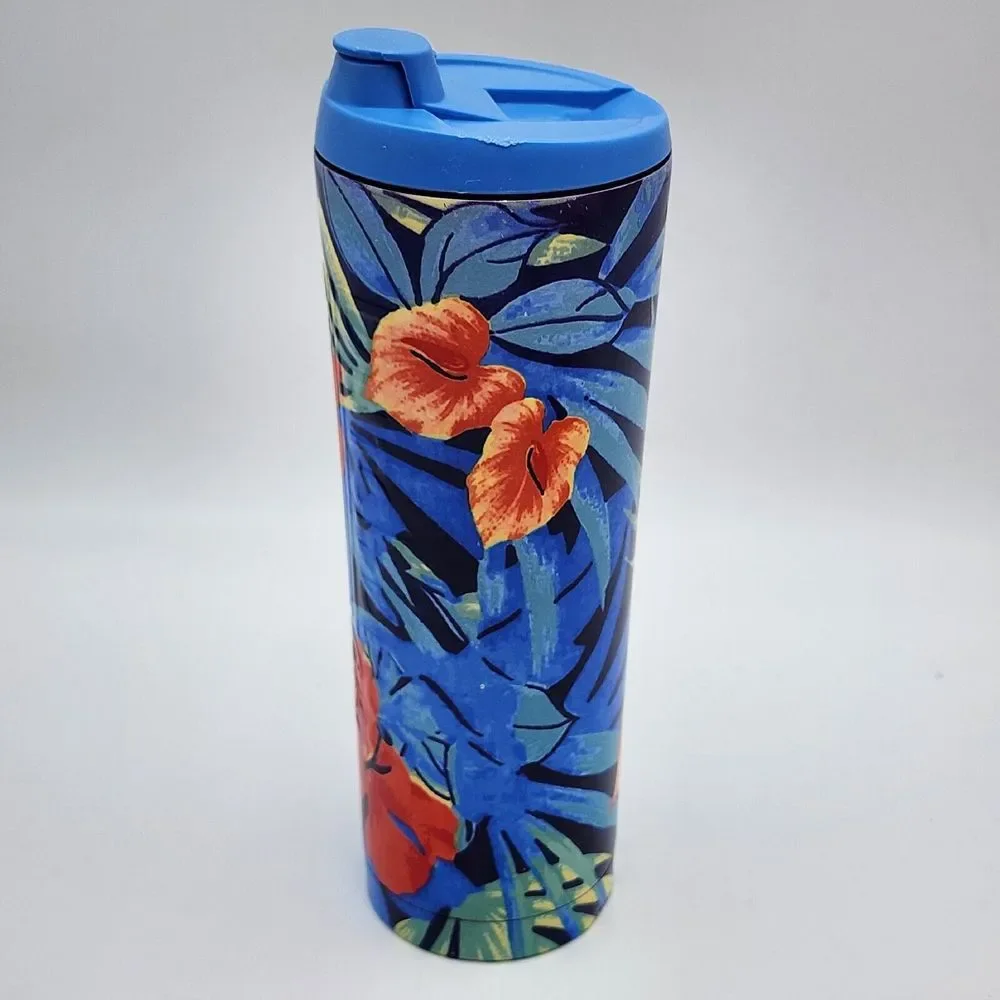 Dutch Brothers‎ Flight-Floral 28 oz Tumbler Tropical Habiscus Flowers Dble Wall
